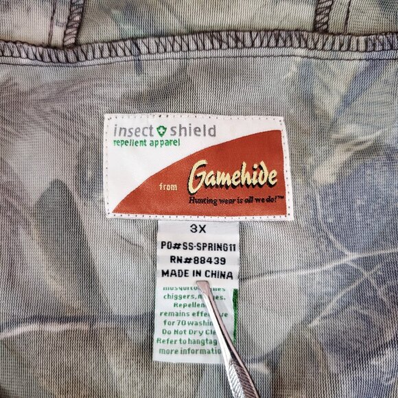 Gamehide Jacket Mens 3X Camouflage Realtree Edge Insect Shield EliminTick Hooded - Picture 12 of 16